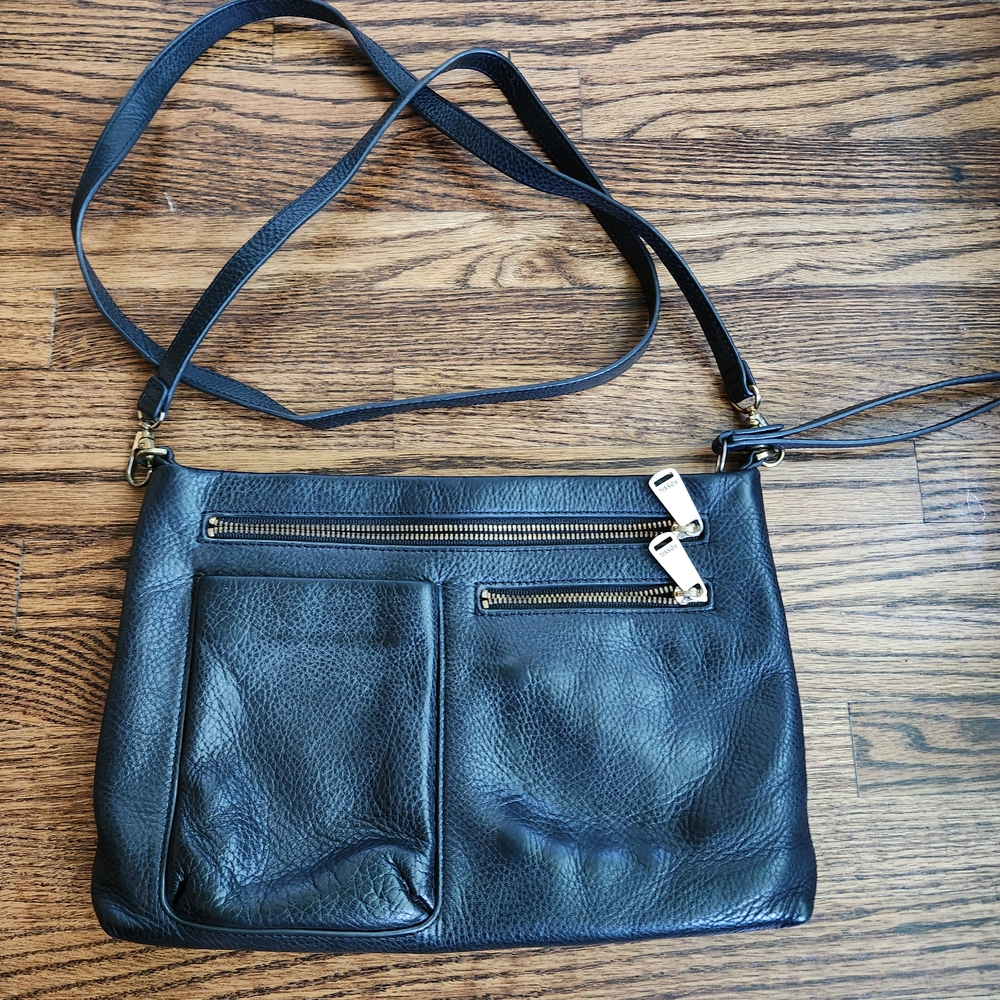 Fossil Black Leather Crossbody Bag